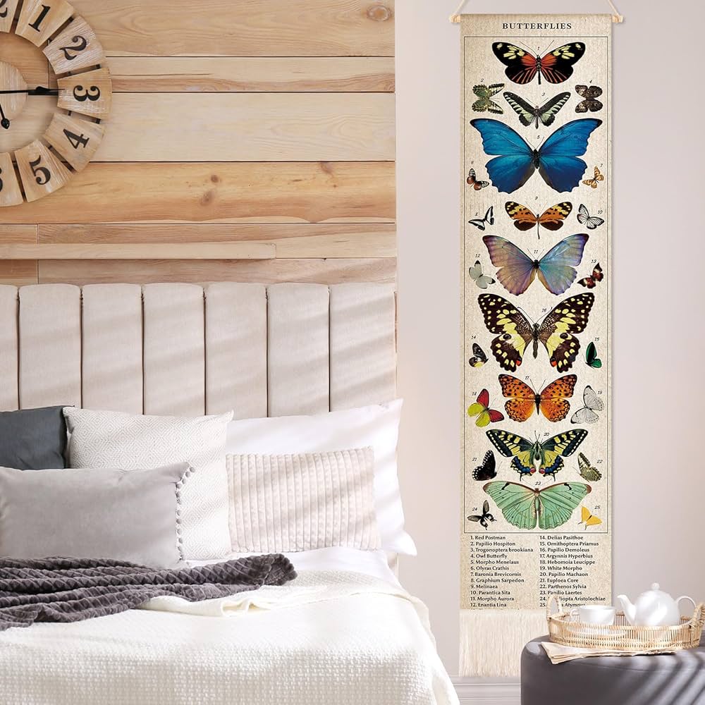 バタフライのタペストリー Amazon.com: Geetery Vintage Butterfly Vertical Tapestry Wall
